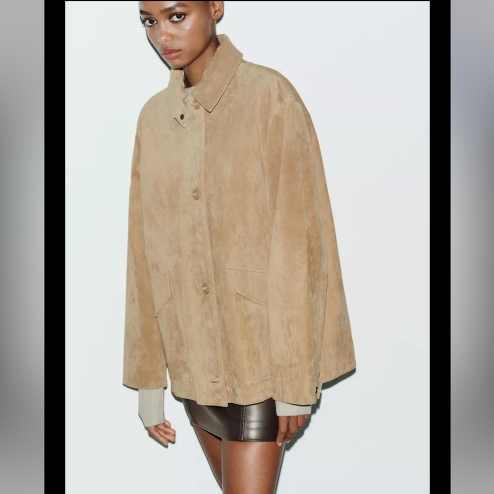 Zara NWT 100% suede leather jacket 4341/701